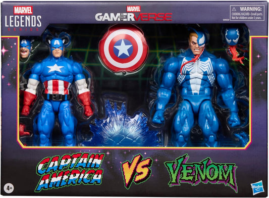 Marvel Legends Series Gamerverse Captain America vs. Venom 6-Inch Action Figures