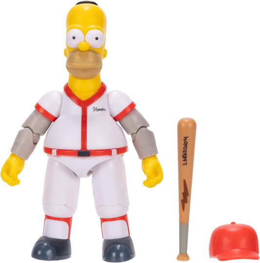 The Simpsons 5-Inch Wave 3 Baseball Homer with Bat and Removable Hat Action Figure