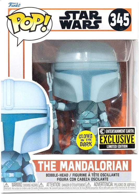 Star Wars The Mandalorian Hologram Glow-in-the-Dark Funko Pop! #345 - Entertainment Earth Exclusive